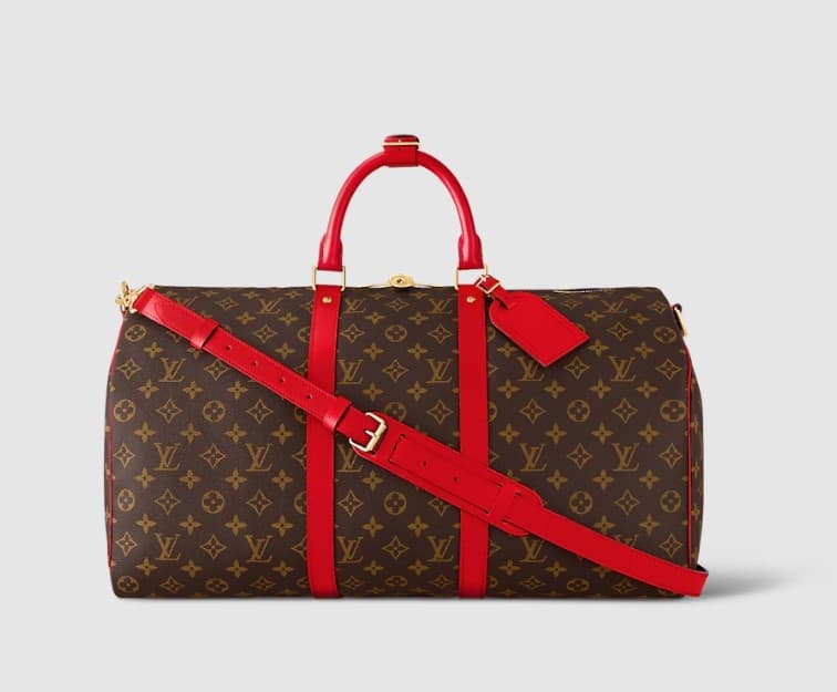 ORDER HÀNG HÀN QUỐC [LUXURY BRAND]  KEEPALL BANDOULIERE 50 MONOGRAM COQUELICOT RED