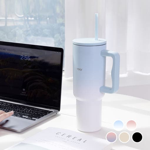 보아르 투웨이 텀블러 1.18L 대용량 손잡이 스텐 보온 보냉 차량용 대형 2종 빨대구성